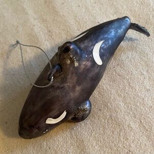 Blown Glass Whale Ornament